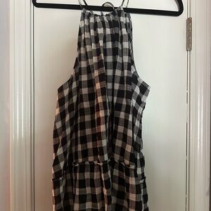 Anthropologie Gingham Halter Top